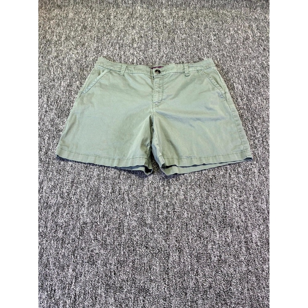 Gloria Vanderbilt Missy Senora Shorts Womens 10 Sage Green Stretch Beach Classic